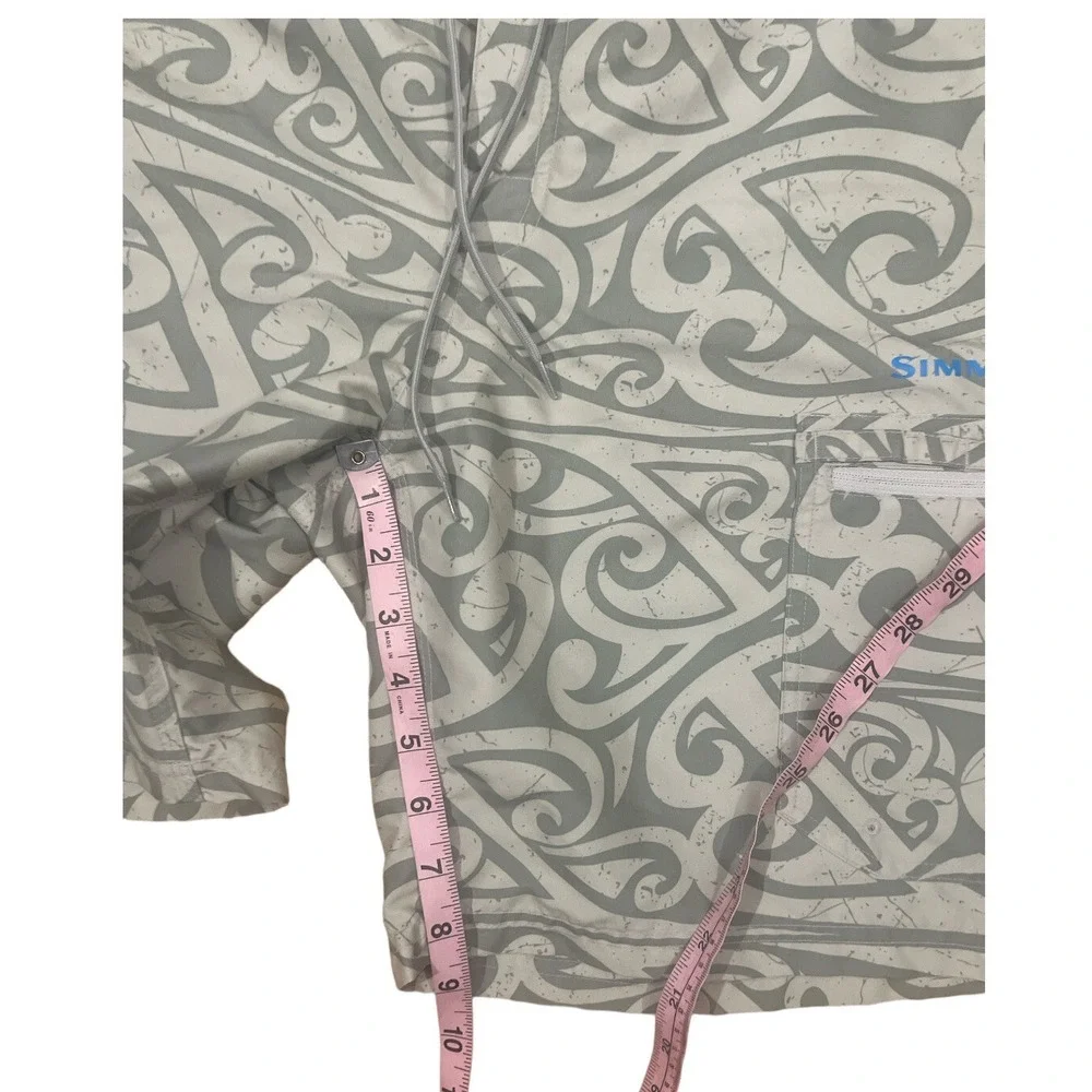 SIMMS FISHING shorts mens SMALL‎ gray white blue